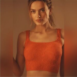 Anthropologie The Hannah Seamless Textured Tank in Orange Size xxs/xs